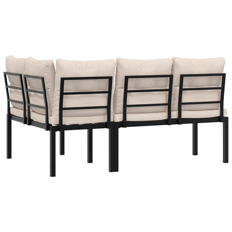 vidaXL dārza soli ar spilveniem, 2 gab., melni, pulverkrāsots tērauds