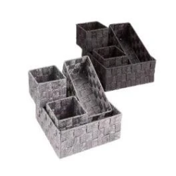 Kastes domoletti 3gab 26x26x9cm pelēkas