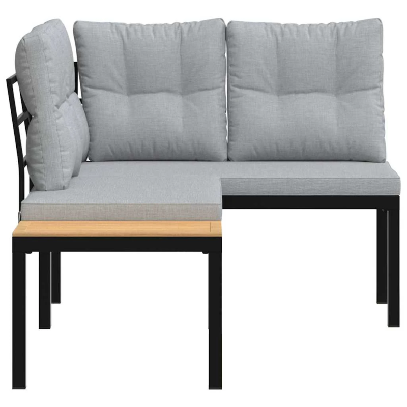 vidaXL dārza soli ar spilveniem, 2 gab., melni, pulverkrāsots tērauds