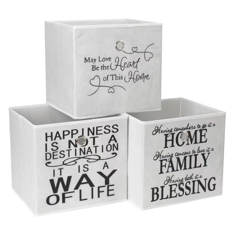 Kaste domoletti 33x28x30cm balta-melna