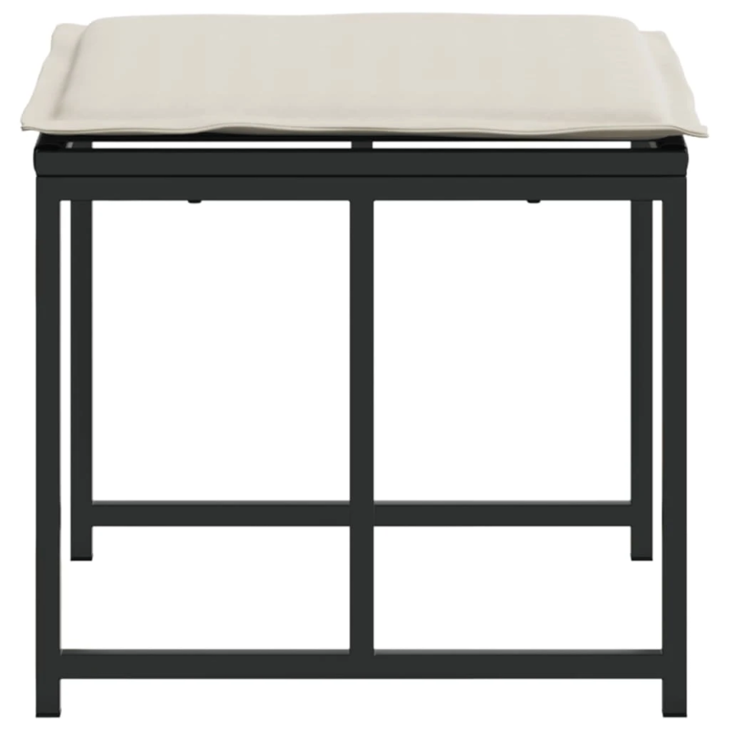 vidaXL dārza krēsli ar matračiem, 4 gab., melna PE rotangpalma