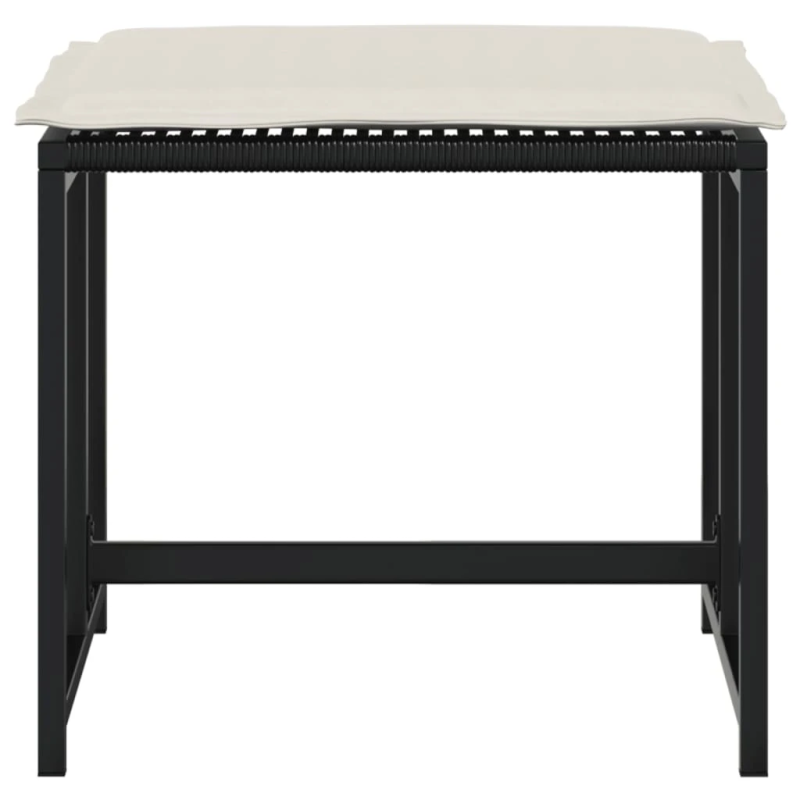 vidaXL dārza krēsli ar matračiem, 4 gab., melna PE rotangpalma