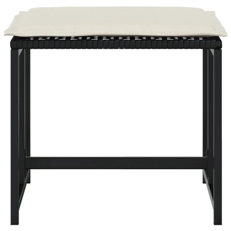 vidaXL dārza krēsli ar matračiem, 4 gab., melna PE rotangpalma