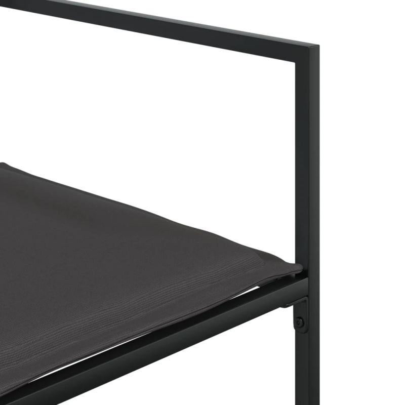 vidaXL dārza krēsli ar spilveniem, 4 gab., melns tērauds, tekstilēns