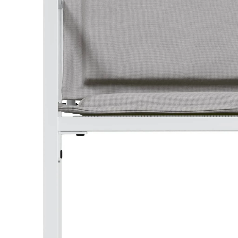 vidaXL dārza krēsli ar spilveniem, 4 gab., balts tērauds, tekstilēns