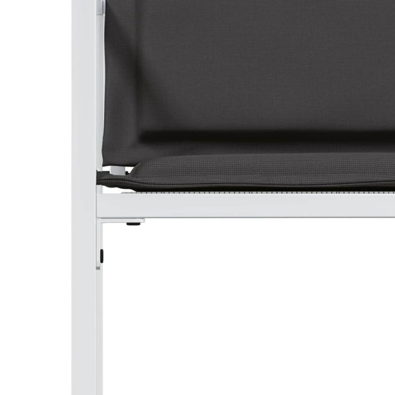 vidaXL dārza krēsli ar spilveniem, 4 gab., balts tērauds, tekstilēns