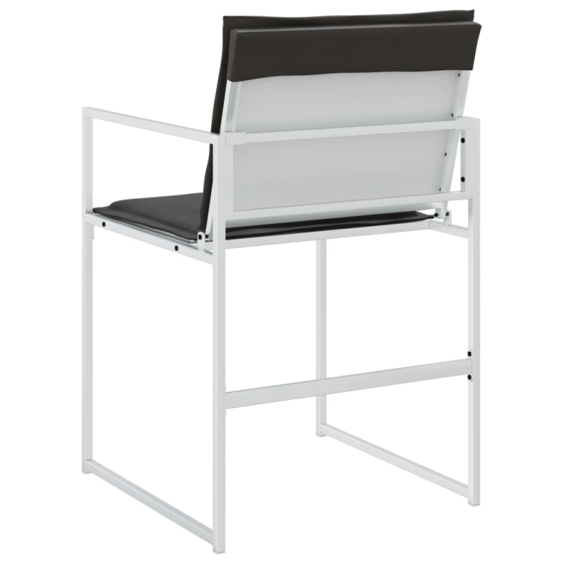 vidaXL dārza krēsli ar spilveniem, 4 gab., balts tērauds, tekstilēns