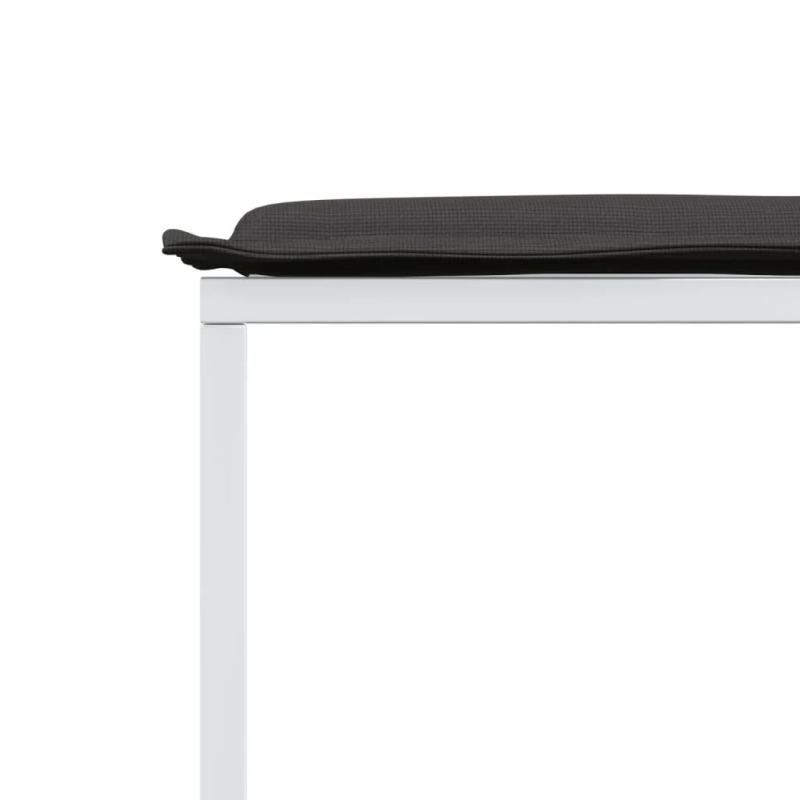 vidaXL dārza soli ar spilveniem, 4 gab., balts tērauds, tekstilēns