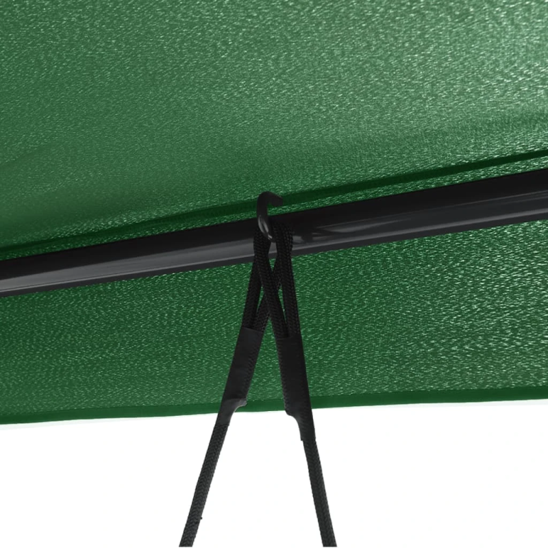 vidaXL dārza šūpuļsols ar jumtiņu, zaļš, tērauds