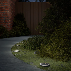 vidaXL solārās zemes gaismas ar zemes tapām, āra 4 gab., silti baltas