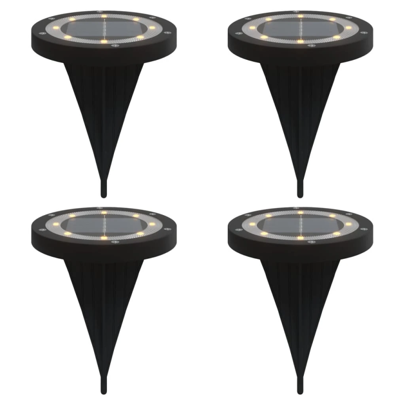 vidaXL solārās zemes gaismas ar zemes tapām, āra 4 gab., silti baltas