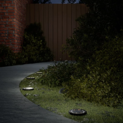 vidaXL solārās zemes gaismas ar zemes tapām, āra 12 gab., silti baltas