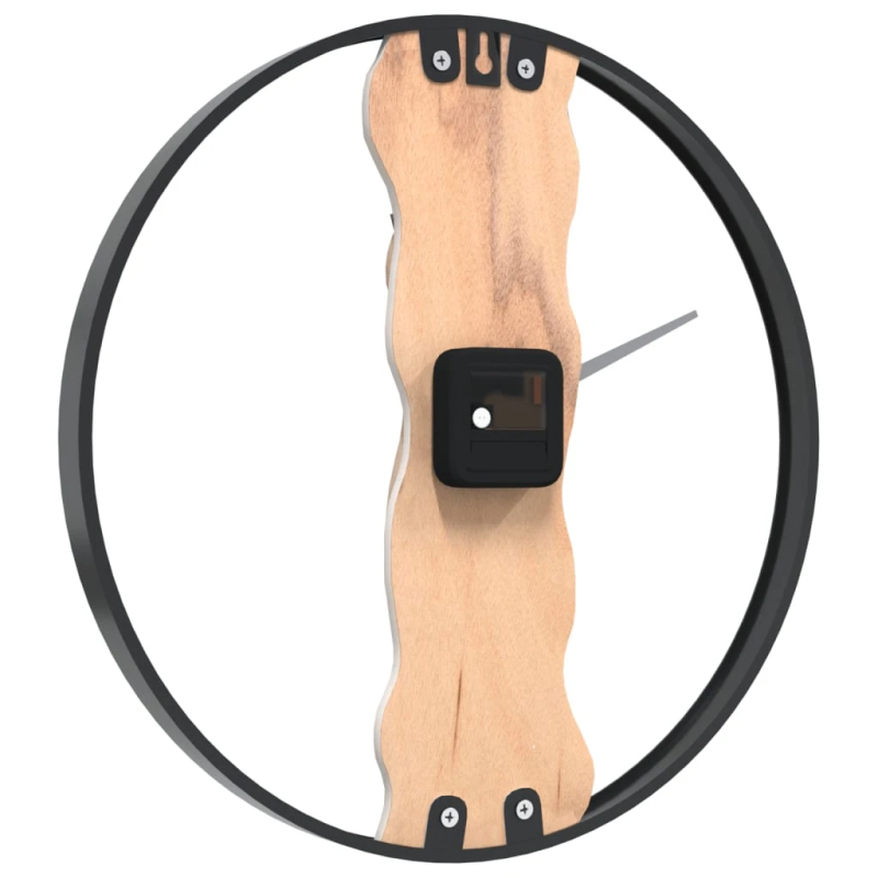 vidaXL sienas pulkstenis, brūns, DIA35 cm, dzelzs un ozolkoks