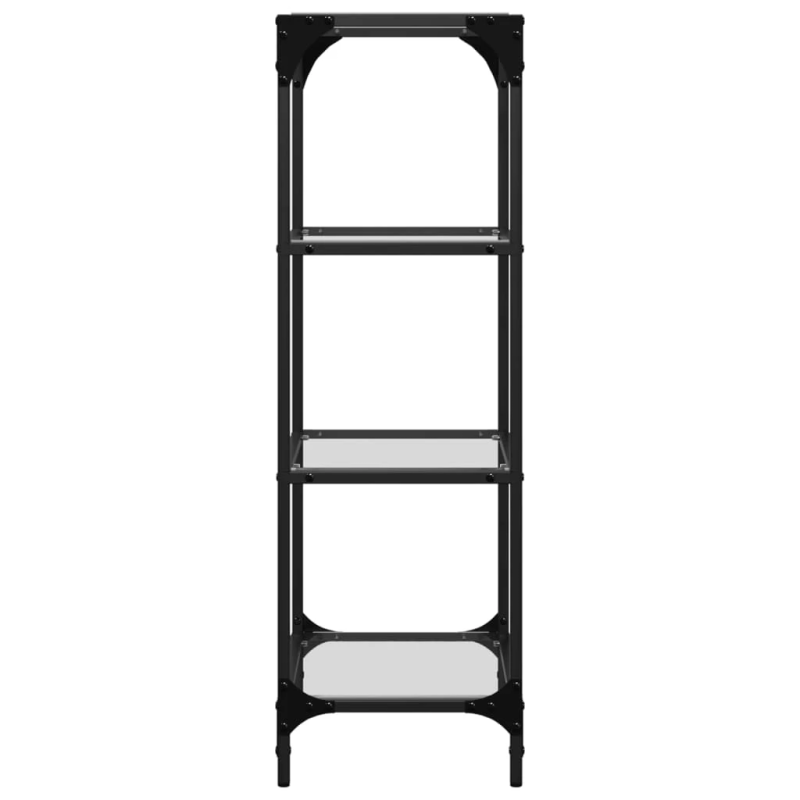 vidaXL plaukts, 40x30x95 cm, caurspīdīgs, rūdīts stikls, tērauds