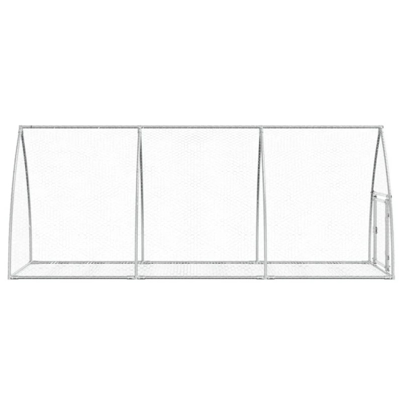 vidaXL trušu būris, sudrabains, 300x105x120 cm, cinkots tērauds