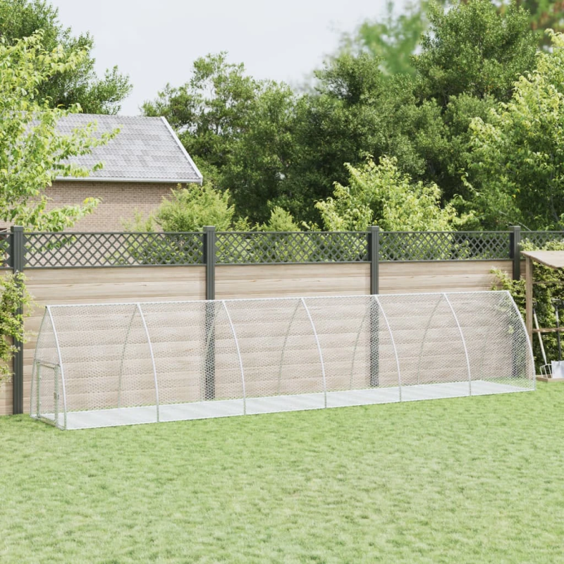 vidaXL trušu būris, sudrabains, 600x105x120 cm, cinkots tērauds