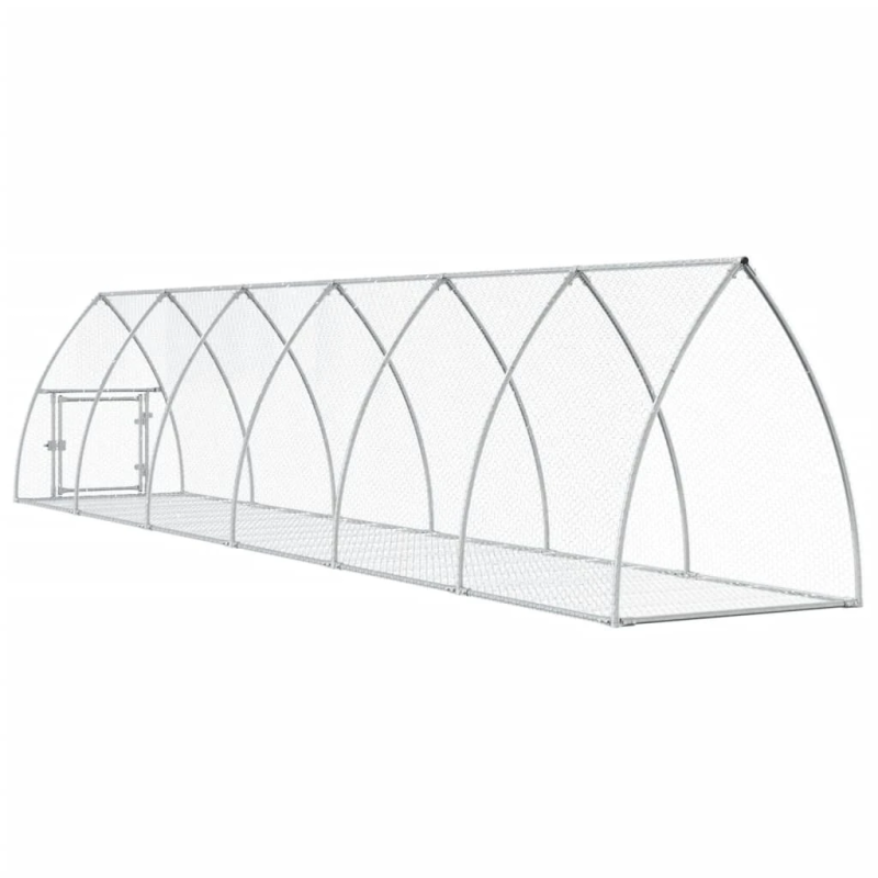 vidaXL trušu būris, sudrabains, 600x105x120 cm, cinkots tērauds