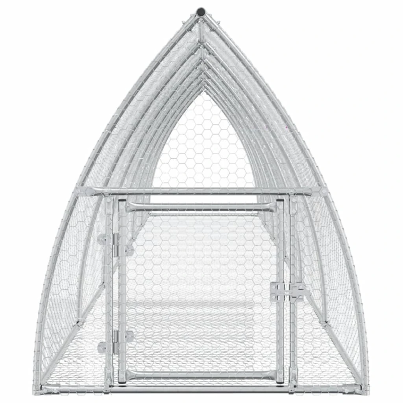 vidaXL trušu būris, sudrabains, 600x105x120 cm, cinkots tērauds