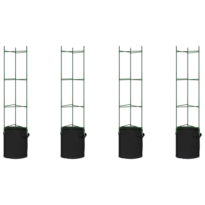 vidaXL tomātu būri ar augu maisiņi, 4 gab., 154 cm, tērauds un PP