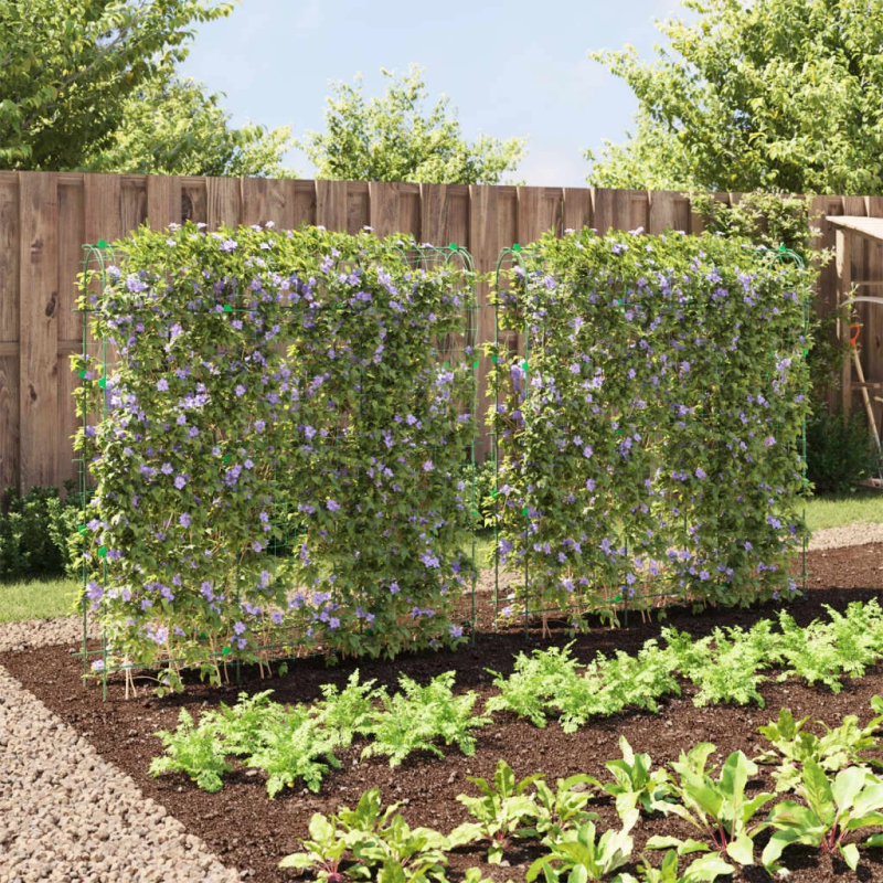 vidaXL dārza režģi vīteņaugiem, 2 gab., U-rāmis, tērauds