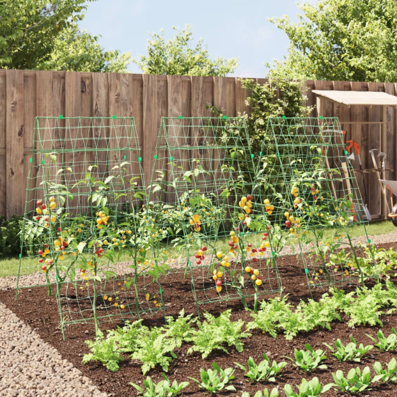 vidaXL dārza režģi vīteņaugiem, 3 gab., A-rāmis, tērauds