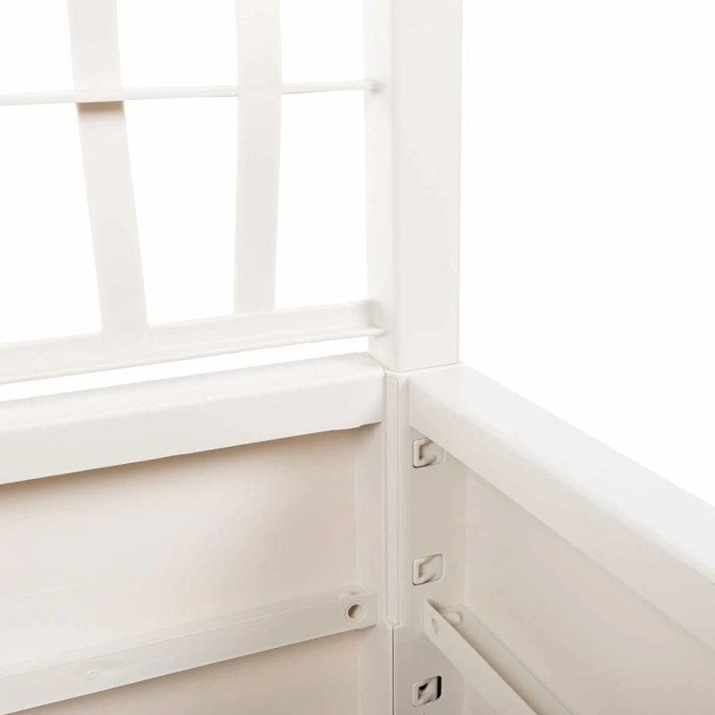 vidaXL dārza puķu kaste ar špaleru, balta, 80x36x140 cm, PP