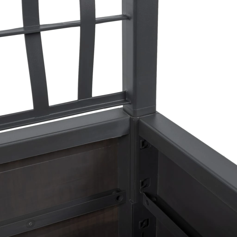 vidaXL dārza puķu kaste ar špaleru, tumši pelēka, 80x36x140 cm, PP