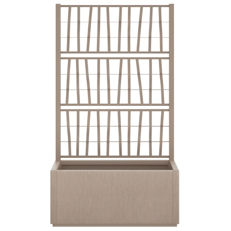 vidaXL dārza puķu kaste ar špaleru, gaiši brūna, 80x36x140 cm, PP