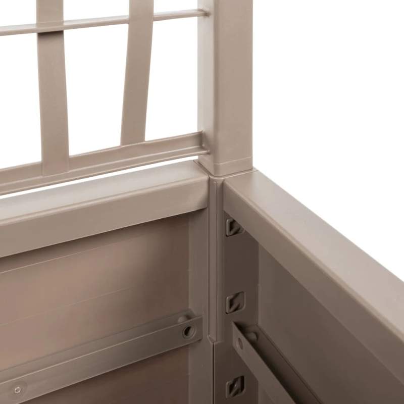 vidaXL dārza puķu kaste ar špaleru, gaiši brūna, 80x36x140 cm, PP