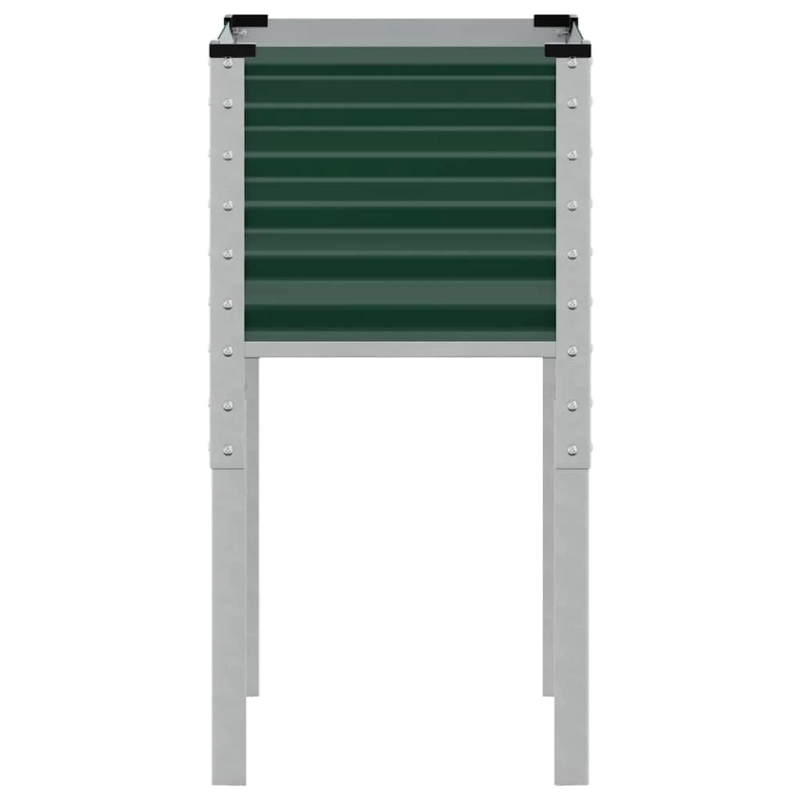 vidaXL dārza puķu kaste, zaļa, 45x45x88 cm, tērauds