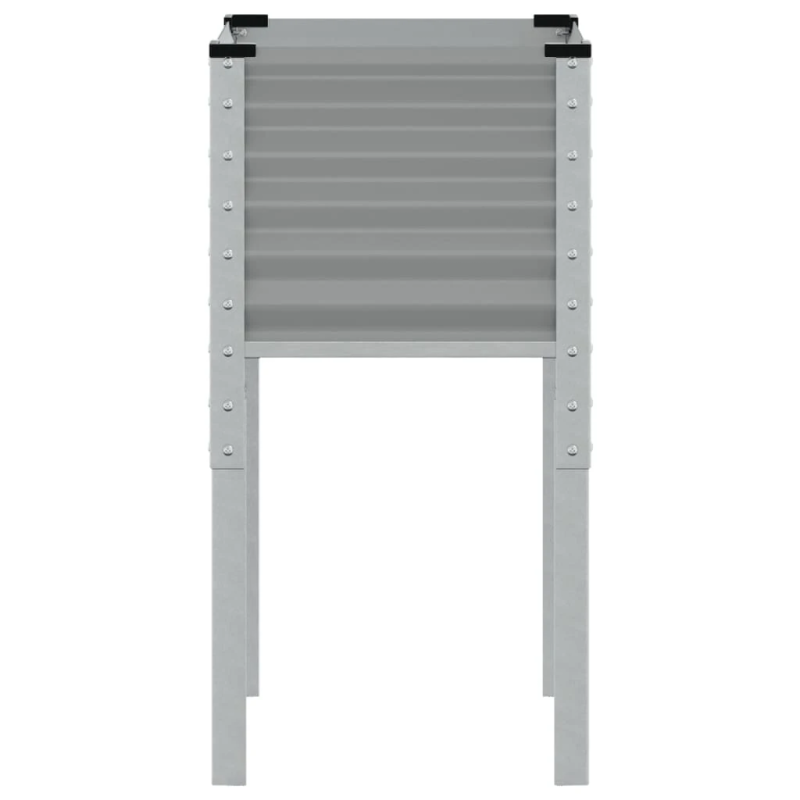 vidaXL dārza puķu kaste, pelēka, 45x45x88 cm, tērauds