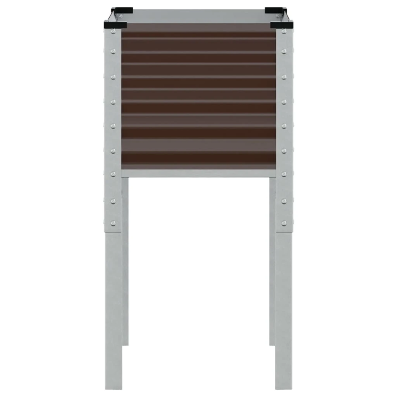 vidaXL dārza puķu kaste, brūna, 45x45x88 cm, tērauds