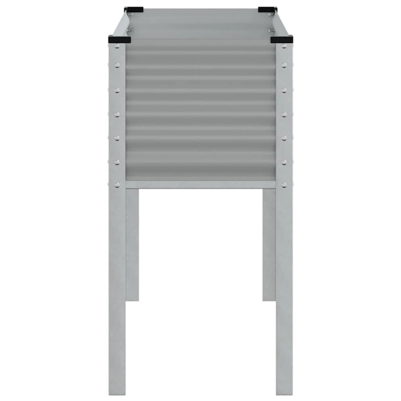 vidaXL dārza puķu kaste, pelēka, 100x45x90 cm, tērauds