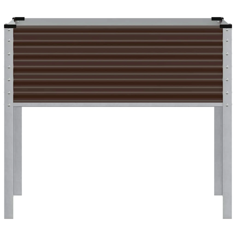 vidaXL dārza puķu kaste, brūna, 100x45x90 cm, tērauds