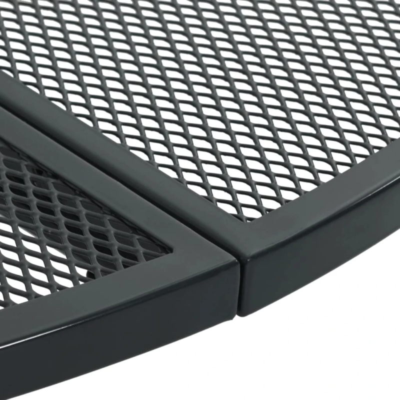 vidaXL terases galds, apaļš, pelēks, DIA80x72,5 cm, tērauds