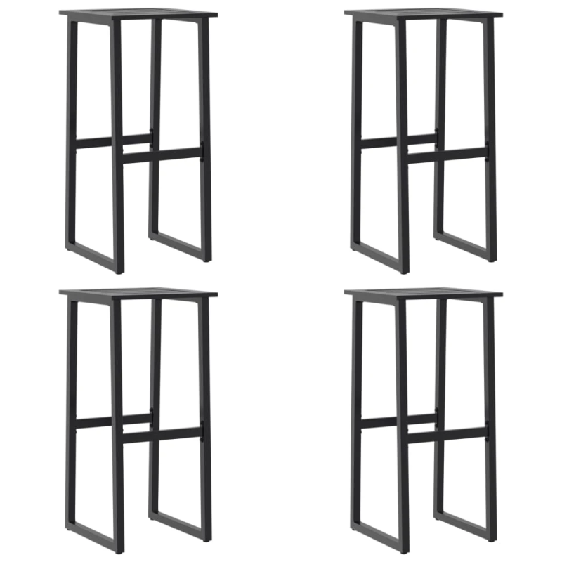 vidaXL bāra krēsli, 4 gab., melni, 38x38x80 cm, pulverkrāsots tērauds