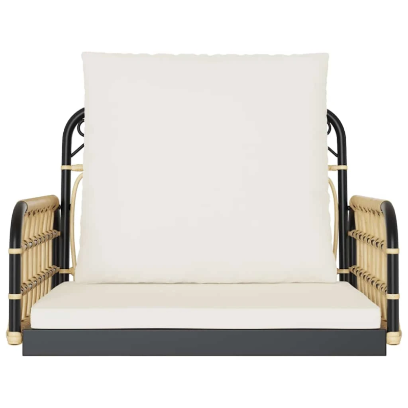 vidaXL šūpuļkrēsls ar matračiem, 63x58x39 cm, PE rotangpalma, tērauds