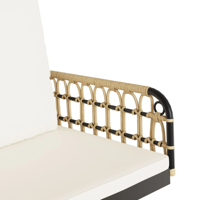 vidaXL šūpoļu sols ar spilveniem, 105x58x38cm, PE rotangpalma, tērauds