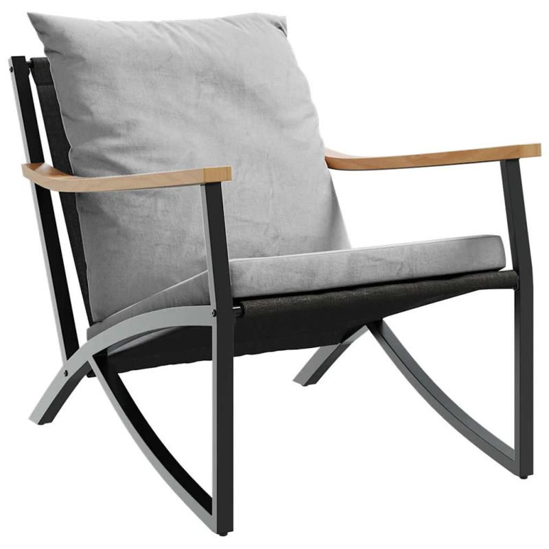 vidaXL 4-daļīgs balkona mēbeļu komplekts, matrači, melns, tērauds