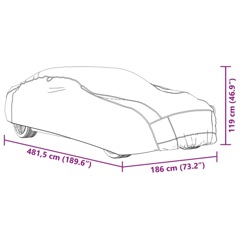 vidaXL automašīnas pārsegs sedanam, krusas aizsardzība, pelēks