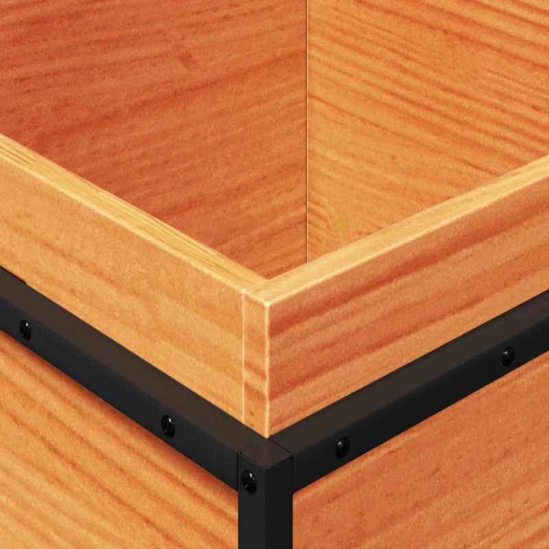 vidaXL dārza puķu kaste, vaska brūnas, 40x40x50 cm, priedes masīvkoks