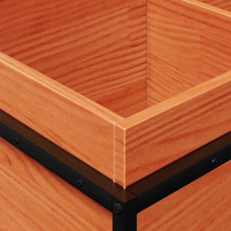 vidaXL dārza puķu kaste, vaska brūnas, 80x40x50 cm, priedes masīvkoks