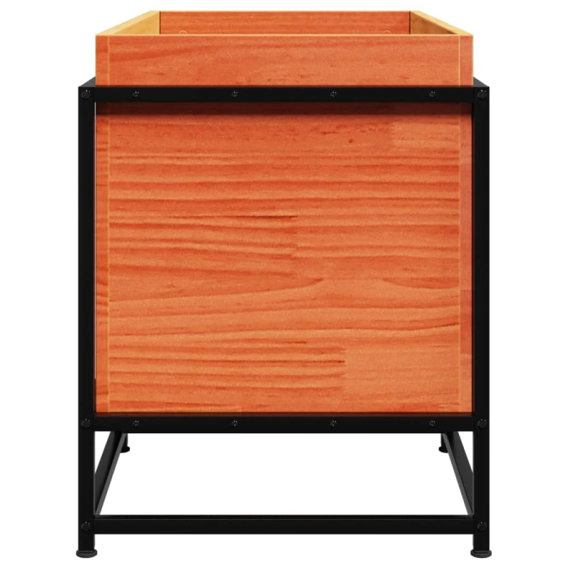 vidaXL dārza puķu kaste, vaska brūnas, 80x40x50 cm, priedes masīvkoks