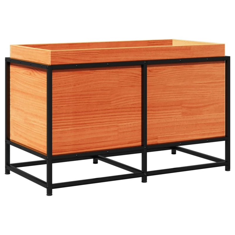 vidaXL dārza puķu kaste, vaska brūnas, 80x40x50 cm, priedes masīvkoks