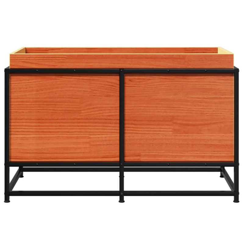 vidaXL dārza puķu kaste, vaska brūnas, 80x40x50 cm, priedes masīvkoks