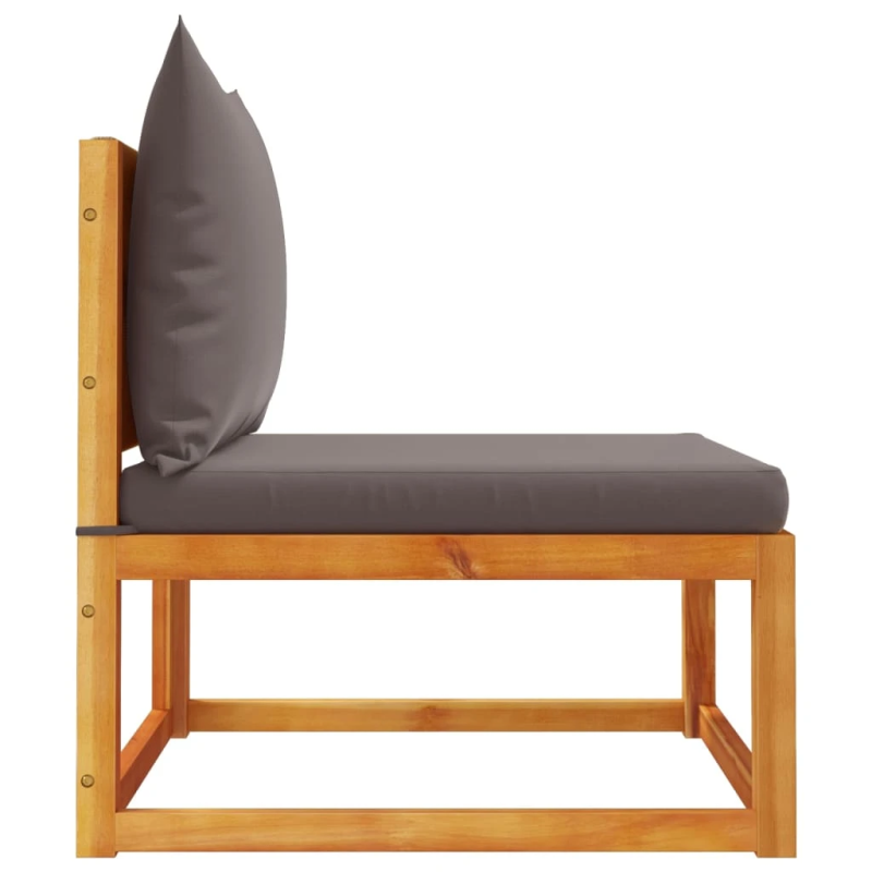 vidaXL dārza dīvāns bez roku balstiem, spilveni, akācijas koks un virve