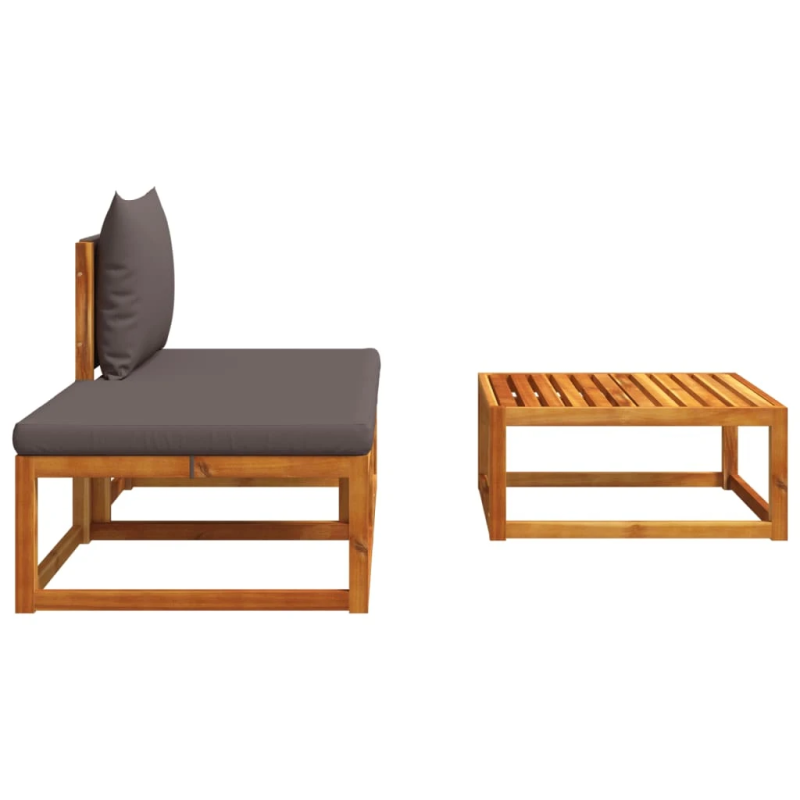 vidaXL trīsdaļīgs dārza dīvānu komplekts ar spilveniem, akācijas koks un virve