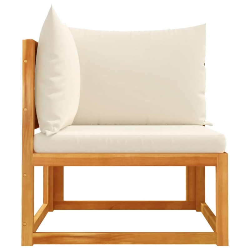 vidaXL dārza stūra dīvāns ar spilveniem, akācijas koks un virve