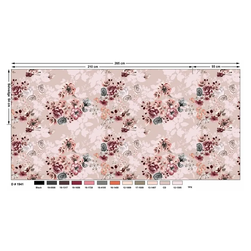 Gultas veļas komplekts Domoletti Percale Silken Bloom, rozā, 140 x 200 cm