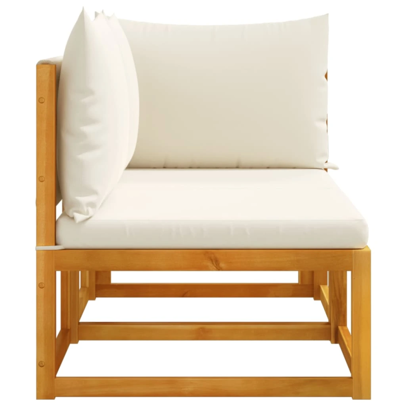 vidaXL dārza dīvāns ar spilveniem, divvietīgs, akācijas koks un virve